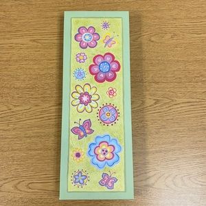 Wall art with flowers and butterflies